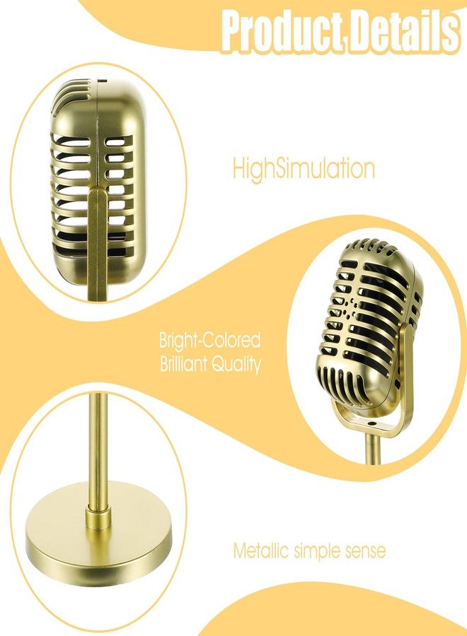 Wanmu 6 Pack Microphone Prop, Plastic Fake Microphone Toy Simulate Speech Practice Prop Vintage Retro Microphones Props Model for Karaoke, Halloween Props, Stage Costume Favors, Birthday Party (Not True) - Image 3